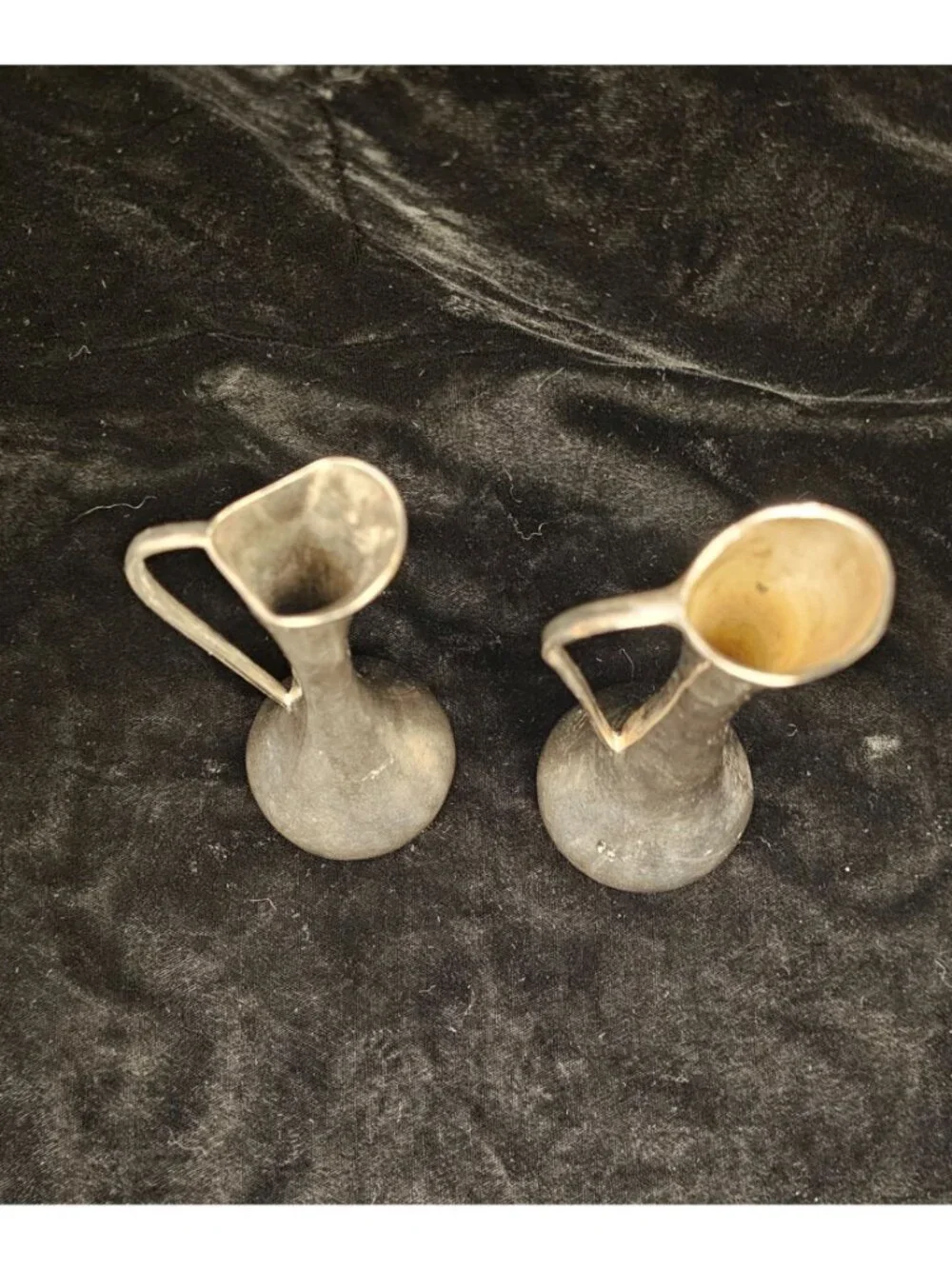 Pair Of Vintage Silver-Plated Bud Vases With Elegant Handles And Tapered Design